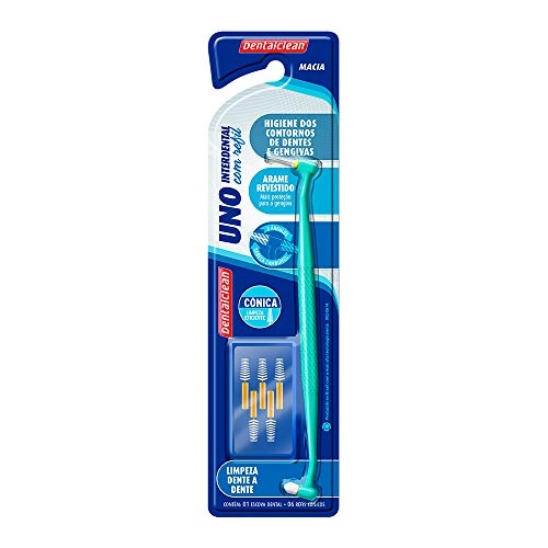 Escova Dental Dentalclean Uno Interdental Com Refil Macia Cônica