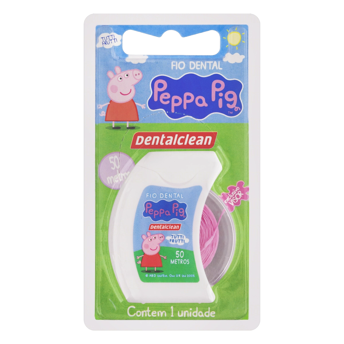 Fio Dental Infantil Tutti Frutti Peppa Pig Dentalclean 50m