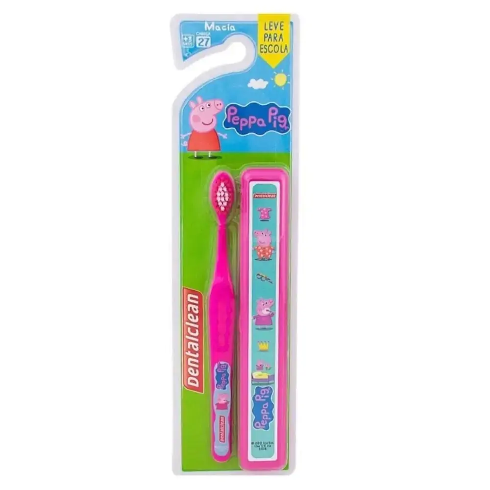 Escova Dental Infantil Extramacia Com Estojo Peppa Pig Dentalclean