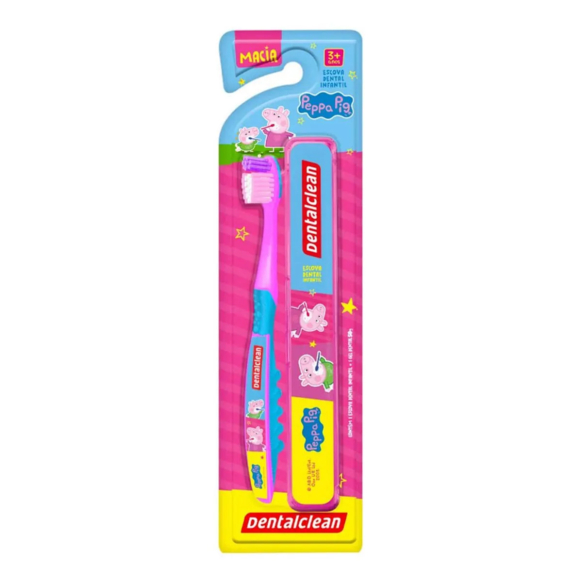 Escova Dental Infantil Macia Com Estojo Peppa Pig Dentalclean
