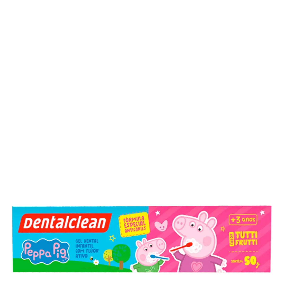 Gel Dental Infantil Com Flúor Tutti Frutti Peppa Pig Dentalclean Caixa 50g