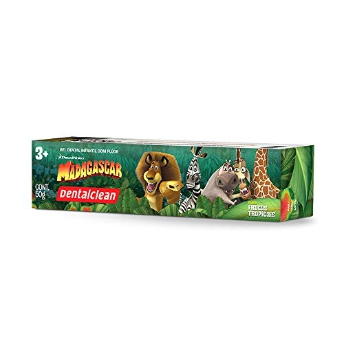 Gel Dental Infantil Com Flúor Frutas Tropicais Madagascar Dentalclean Caixa 50g