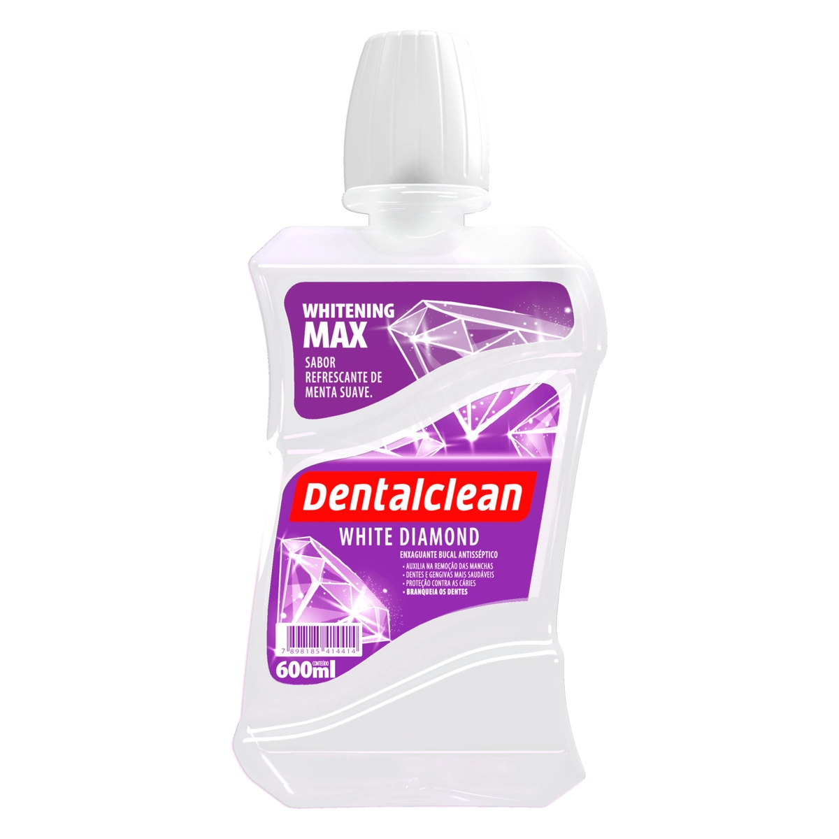 Enxaguante Bucal Antisséptico Menta Suave Dentalclean White Diamond Frasco 600ml