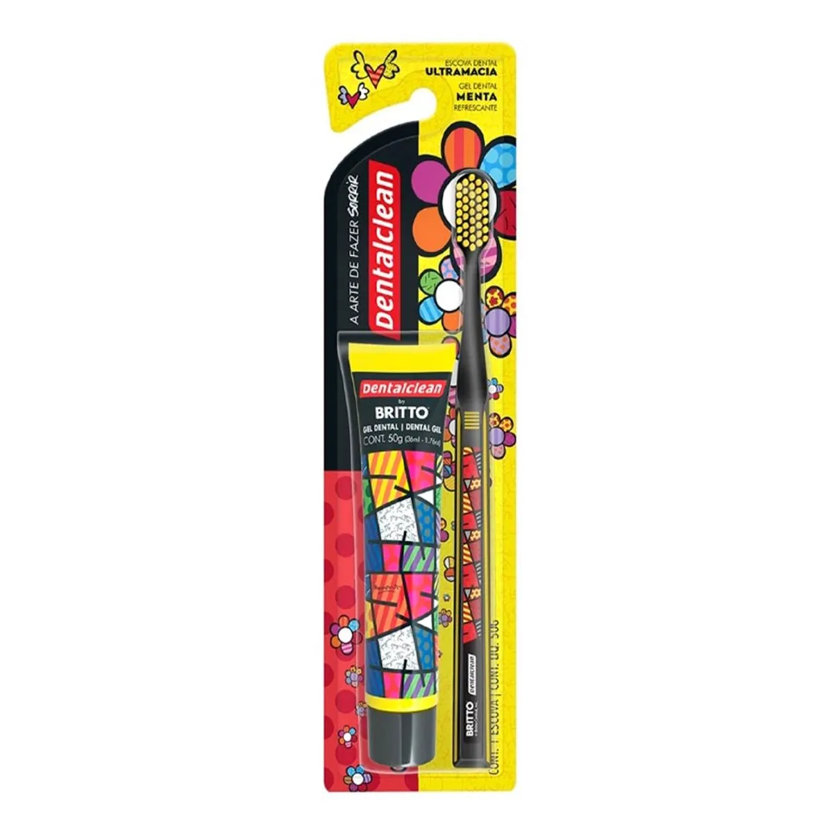 Kit Escova Ultramacia Gel Dental Menta 50g Romero Britto Dentalclean