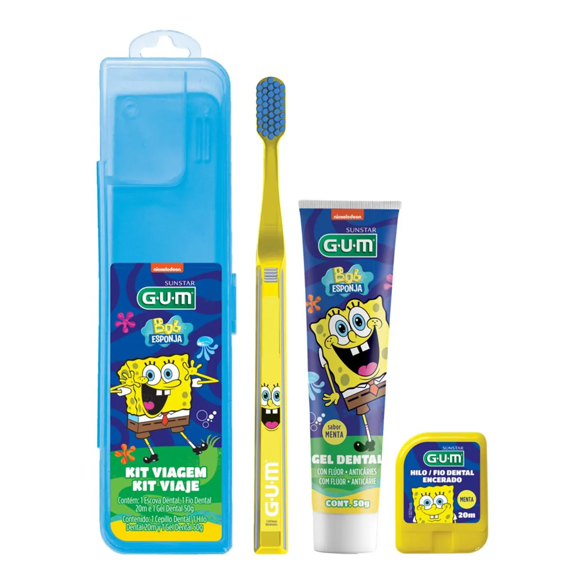 Kit Escova Dental Gum Bob Esponja