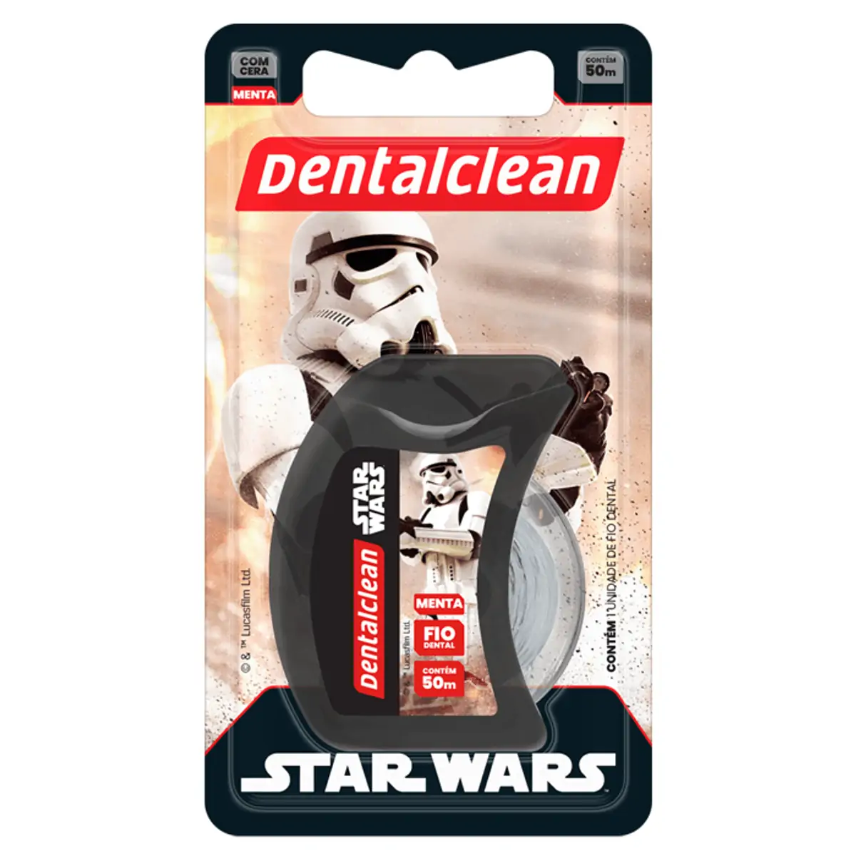 Fio Dental Com Cera Menta Star Wars Dentalclean 50m