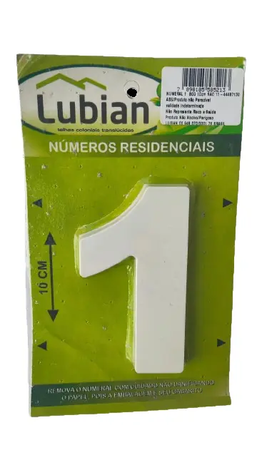 Número "1" 10cm Branco Em Plástico Abs