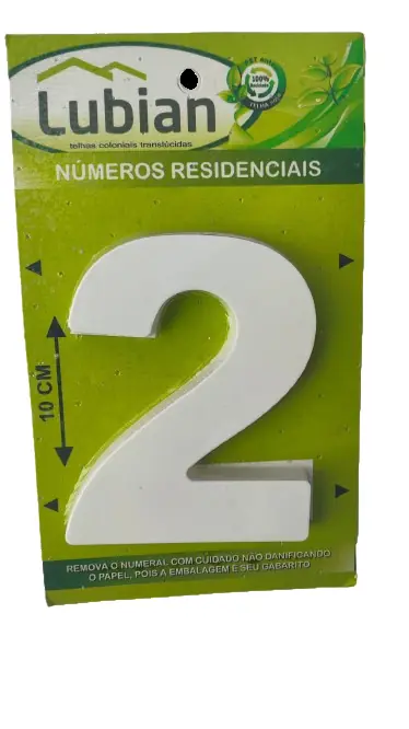 Número "2" 10cm Branco Em Plástico Abs
