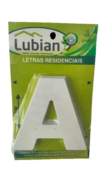 Letra "A" 10cm Branco Em Plástico Abs