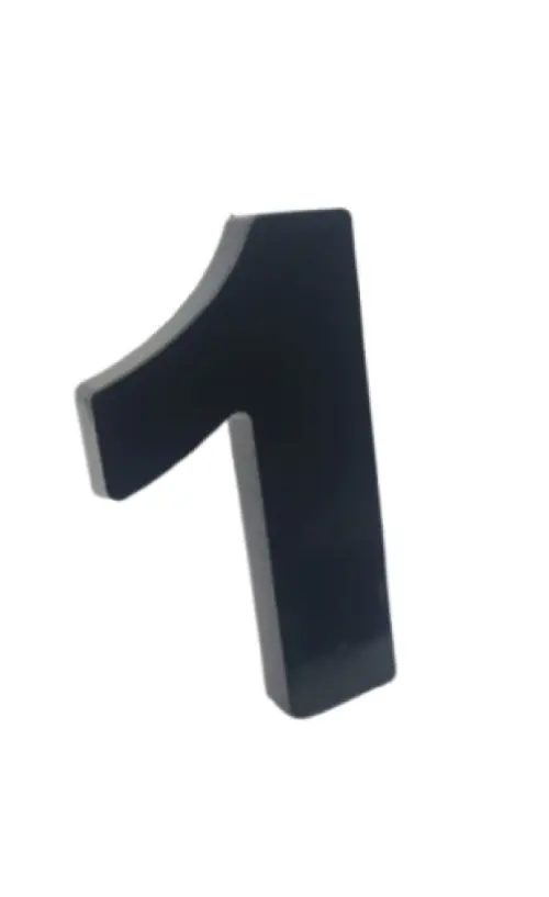 Número "1" 15cm Preto em caixa alta 3D Plástico Abs