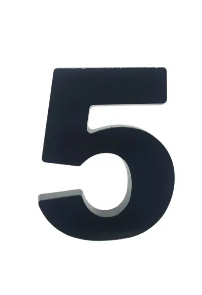 Número "5" 15cm Preto Em Caixa Alta 3d Plástico Abs