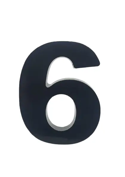 Número "6" 15cm Preto Em Caixa Alta 3d Plástico Abs
