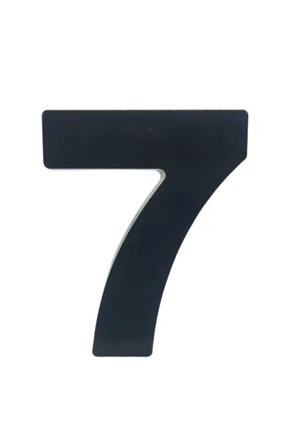 Número "7" 15cm Preto Em Caixa Alta 3d Plástico Abs