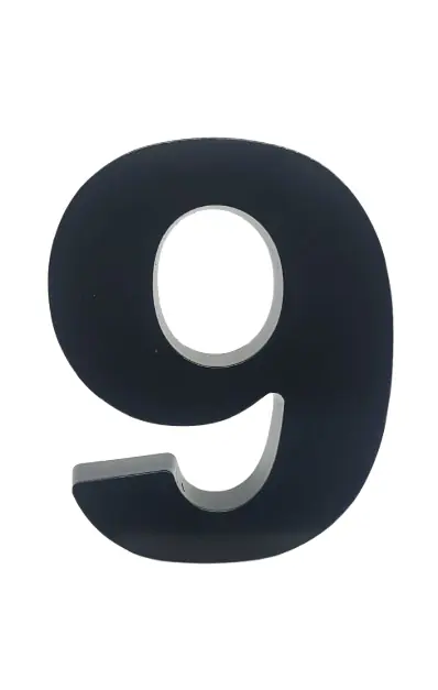 Número "9" 15cm Preto Em Caixa Alta 3d Plástico Abs
