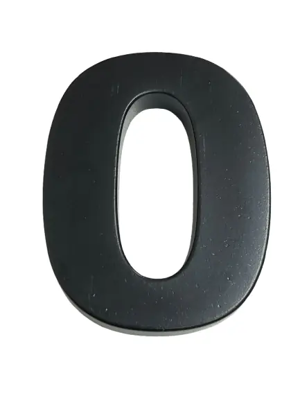 Número "0" 15cm Preto Em Caixa Alta 3d Plástico Abs