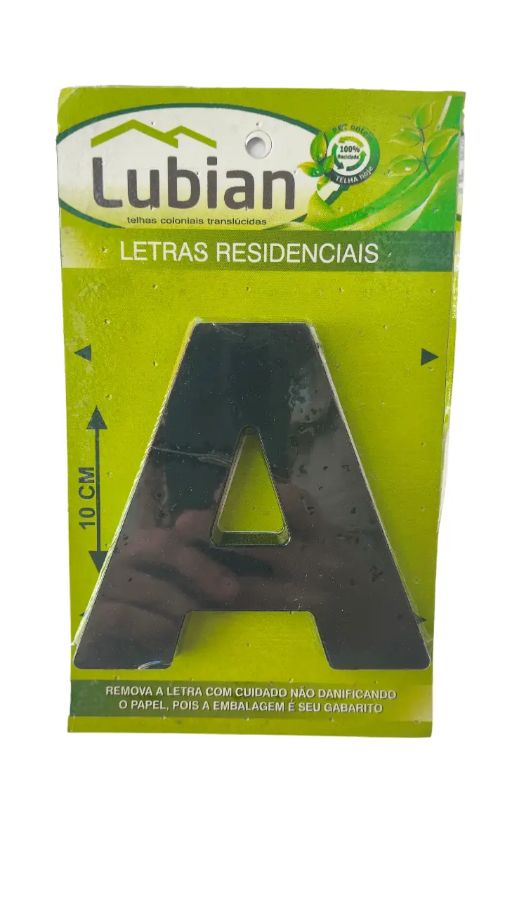 Letra "A" 10cm Preto Em Plástico Abs