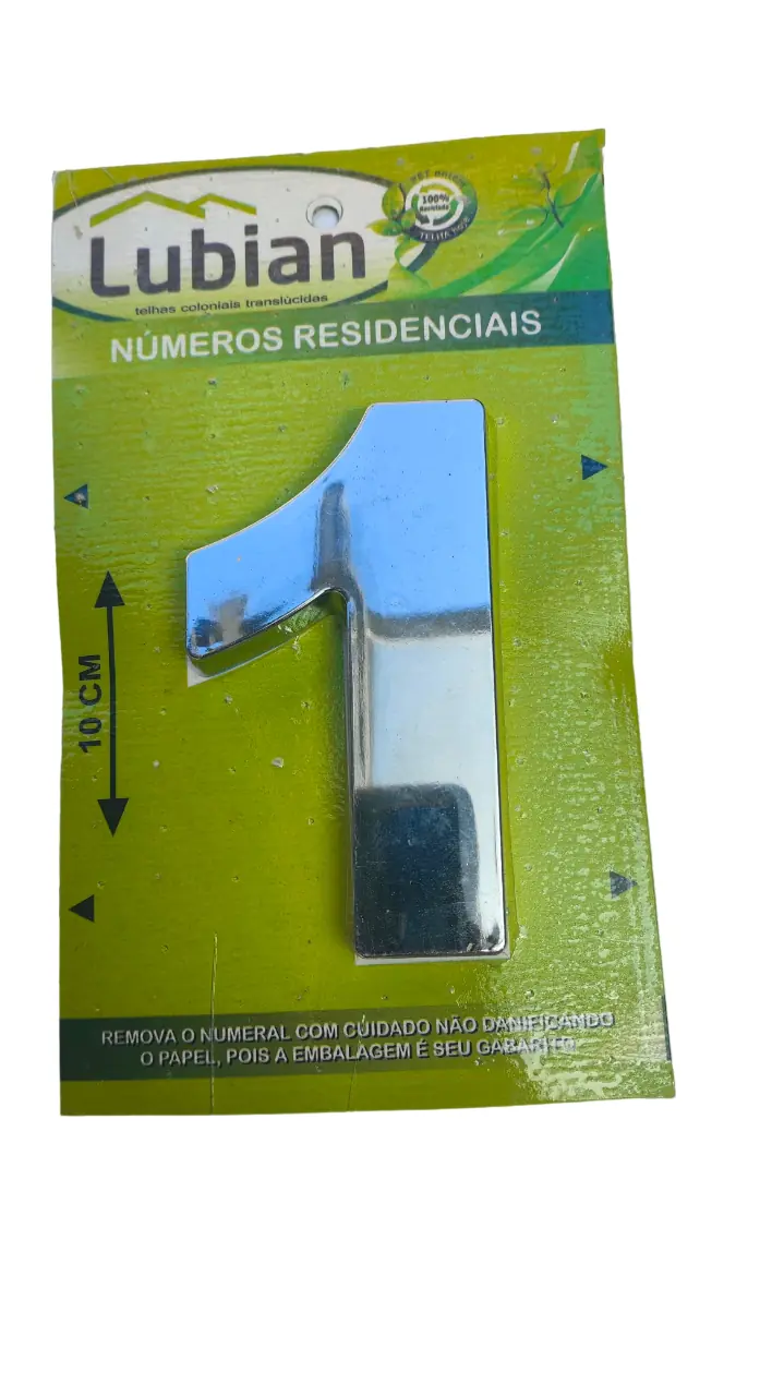 Número "1" 10cm Cromado Em Caixa Alta 3D Plástico Abs