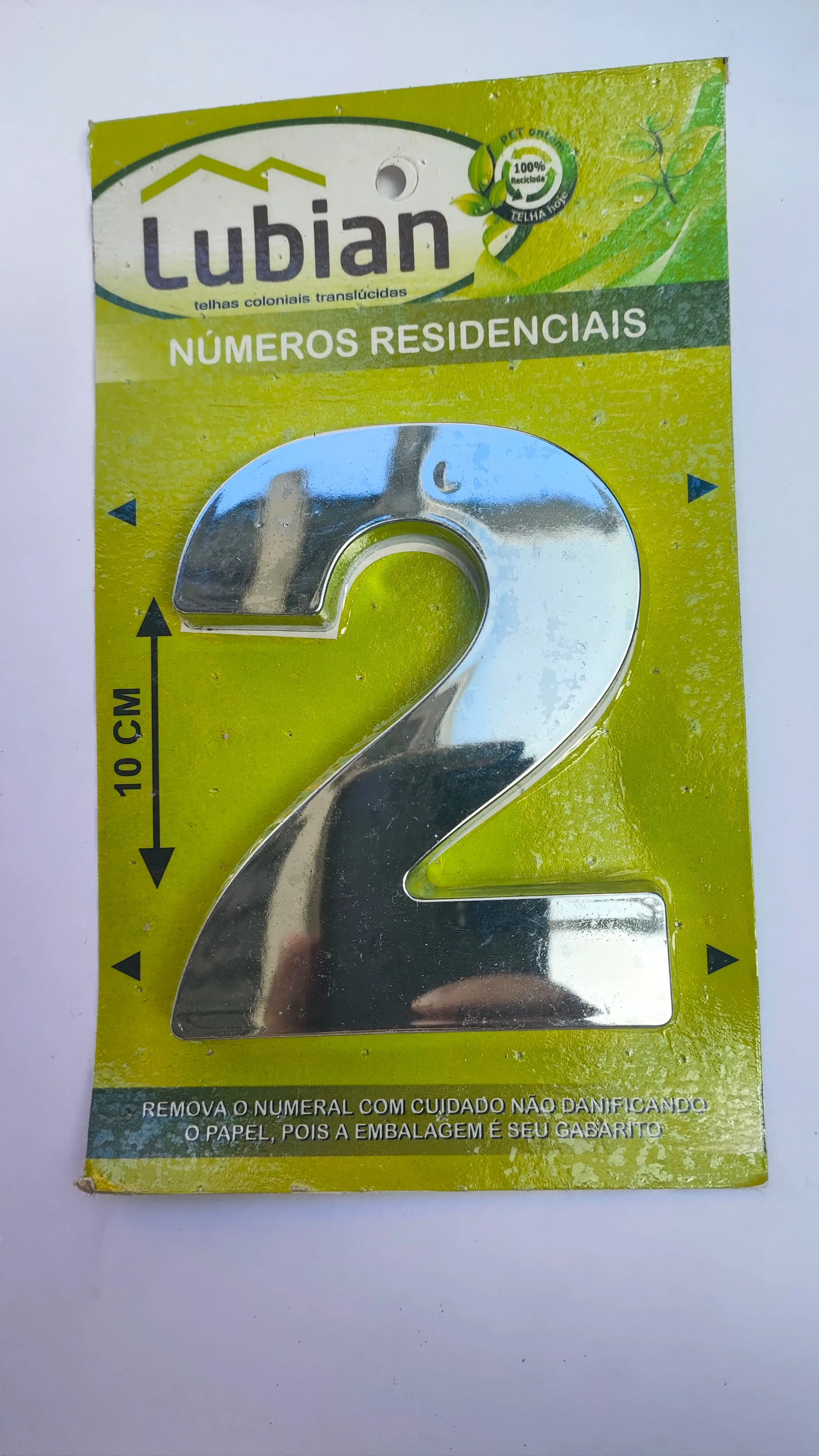 Número "2" 10cm Cromado Em Caixa Alta 3D Plástico Abs