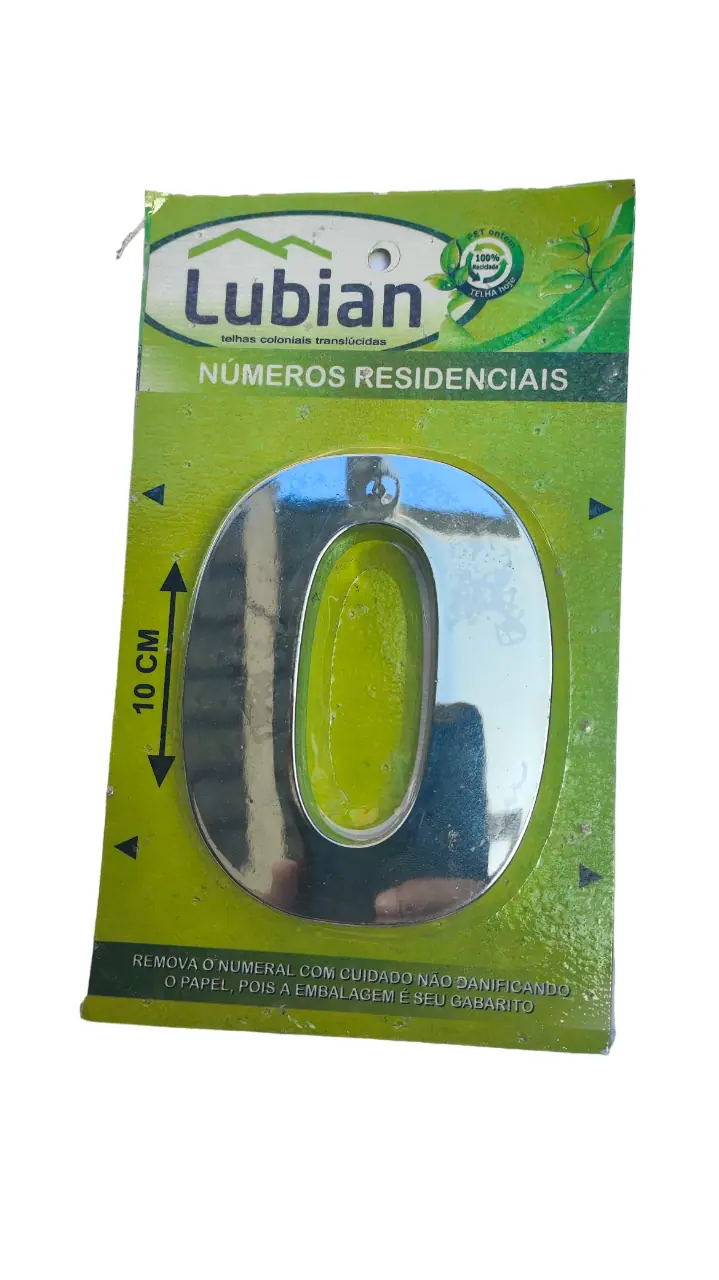Número "0" 10cm Cromado Em Caixa Alta 3D Plástico Abs