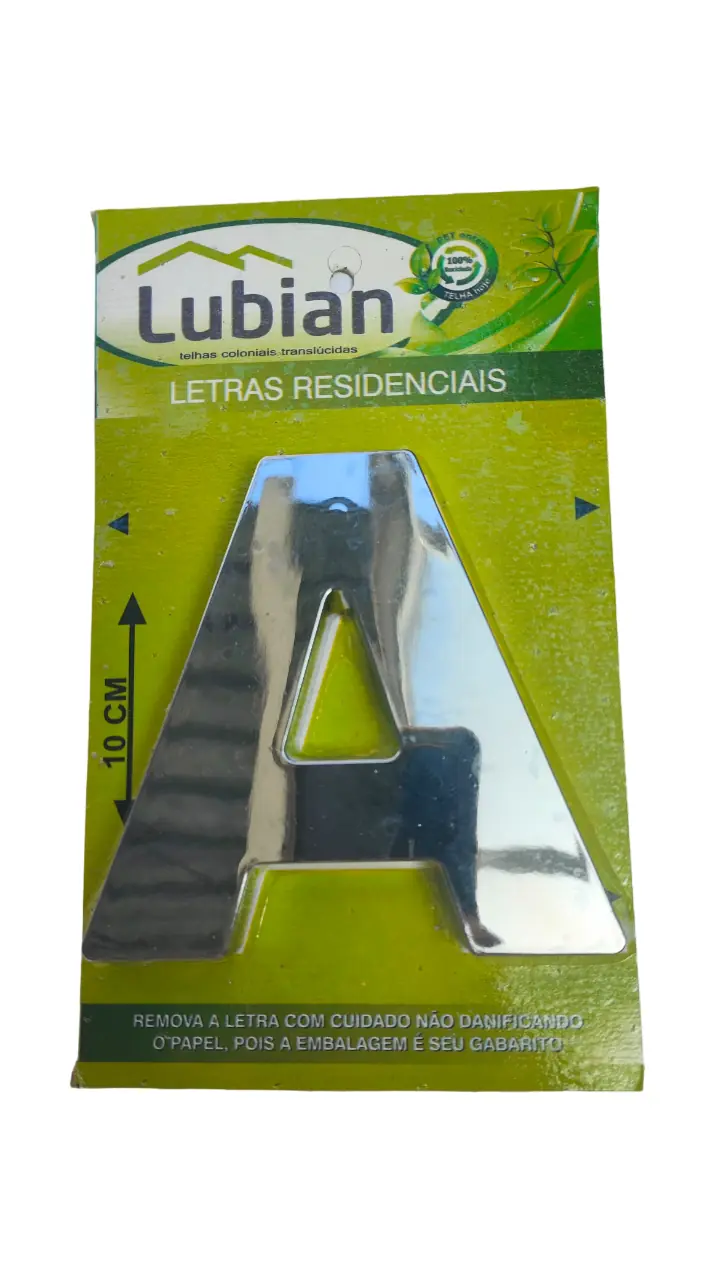 Letra "A" 10cm Cromado Em Caixa Alta 3D Plástico Abs