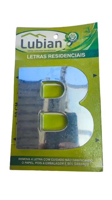 Letra "B" 10cm Cromada Em Caixa Alta 3d Plástico Abs