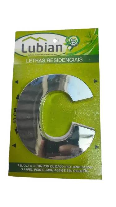 Letra "C" 10cm Cromado Em Caixa Alta 3d Plástico Abs