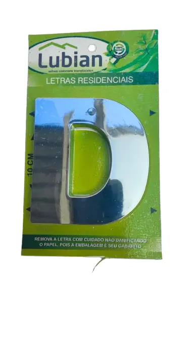 Letra "D" 10cm Cromado Em Caixa Alta 3d Plástico Abs