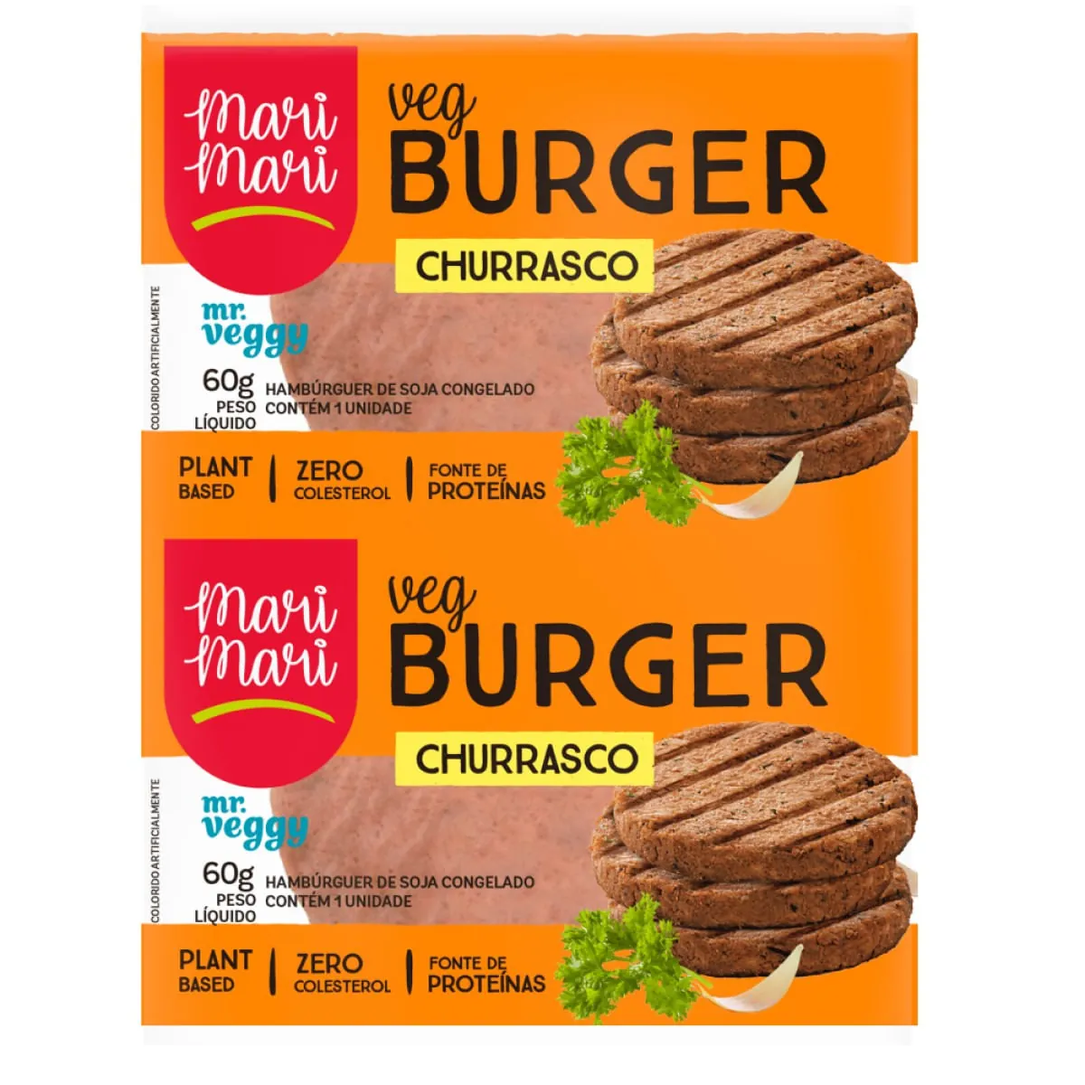 Hambúrguer De Soja Churrasco Mari Mari Veg Burger Pacote 60g