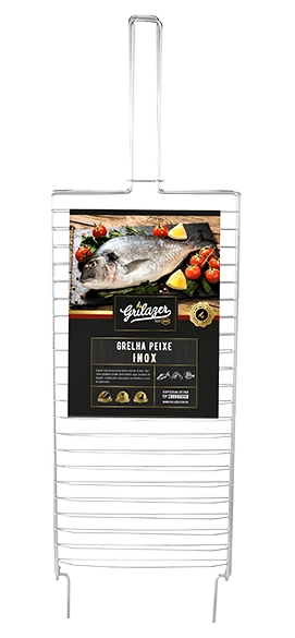 Grelha Grilazer P/peixe M 19,5x39,5cm Inox