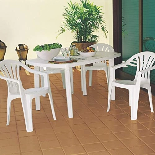 Mesa Tramontina Camboriú 135x84cm Polipropileno Branco