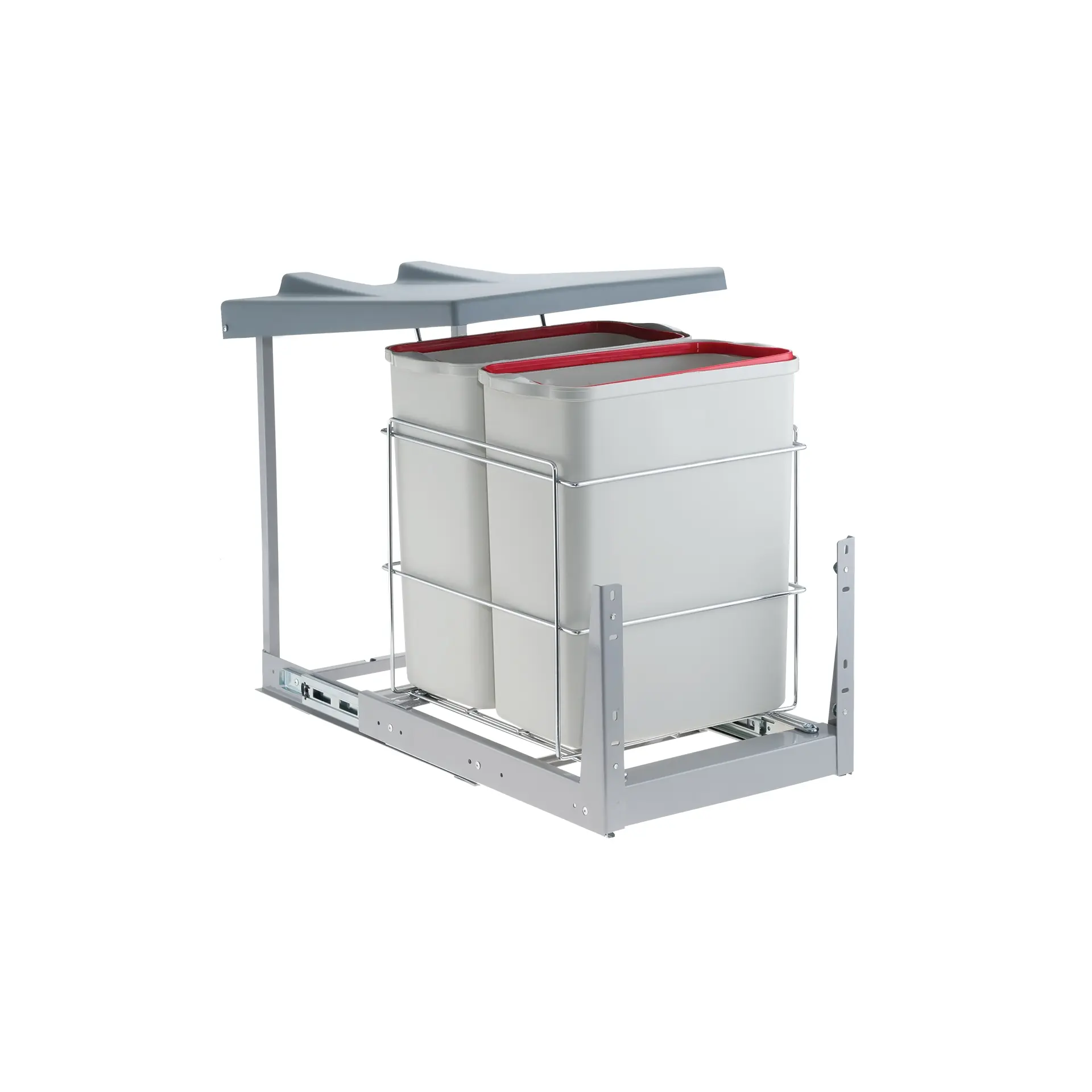 Lixeira Deslizante Dupla 40l Embutir Com Amortecedor Schmitt Branco