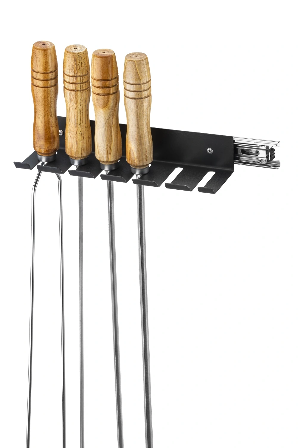Suporte Para 6 Espetos Com Trilho De Parede Preto Schmitt