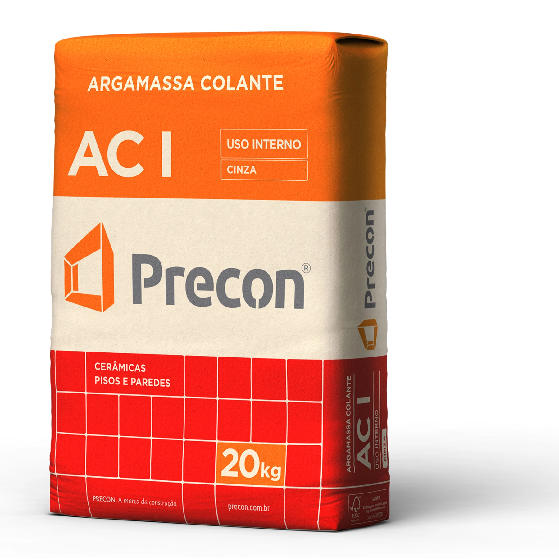 Argamassa ACI Interno 20kg Cinza Precon