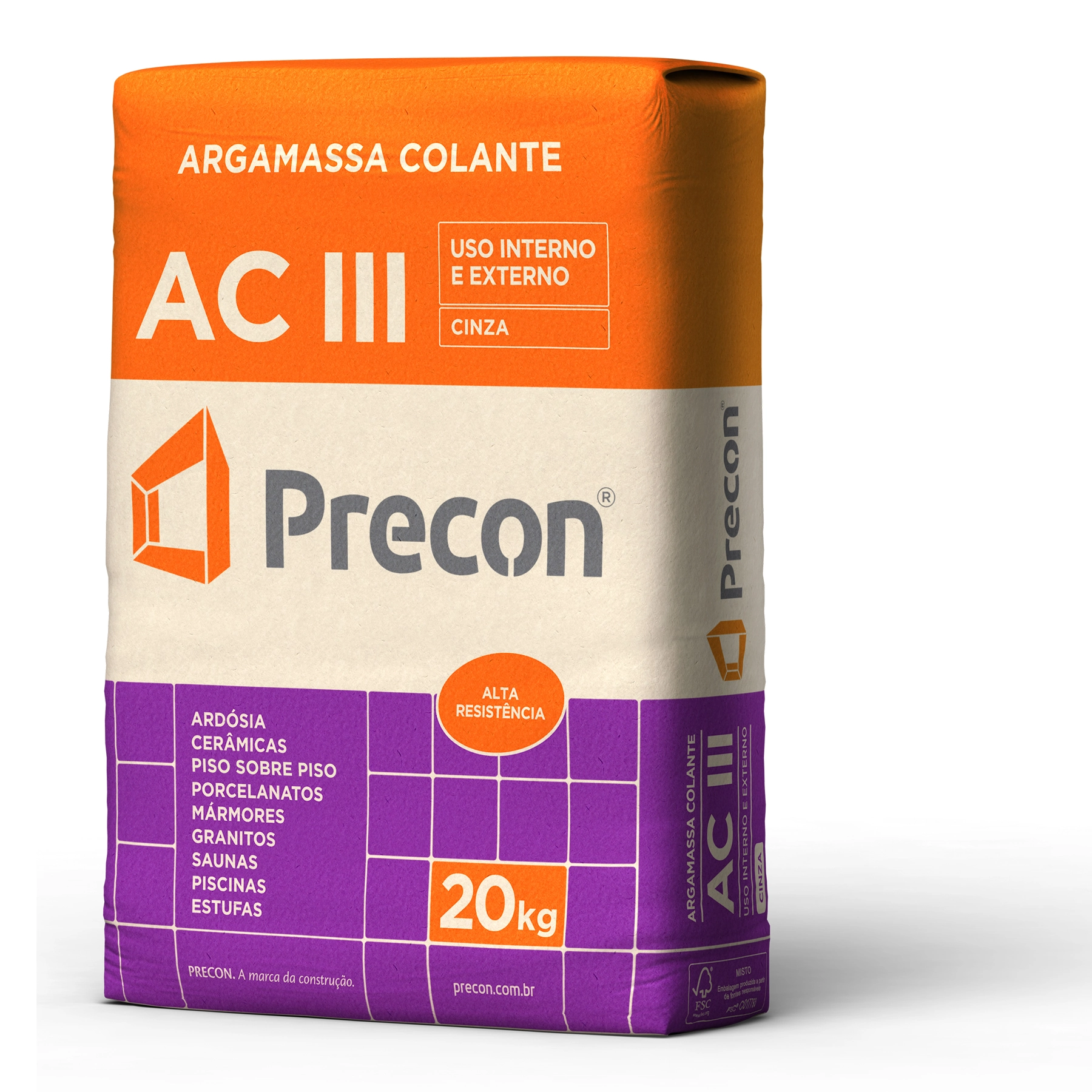 Precon Argamassa Ac Iii Cinza 20kg
