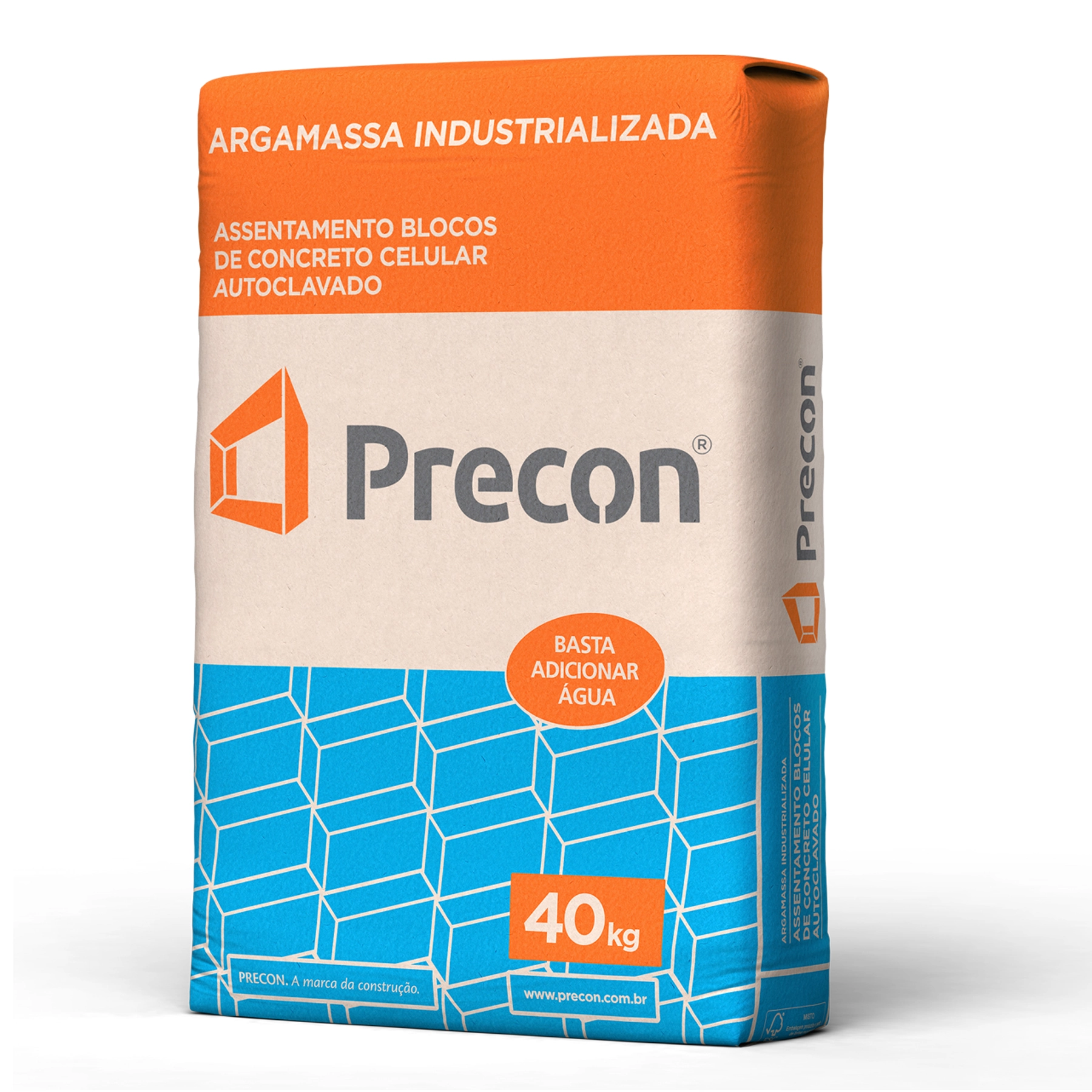 Argamassa Massa Pronta Interno e Externo 40kg Cinza Autoclavado Precon