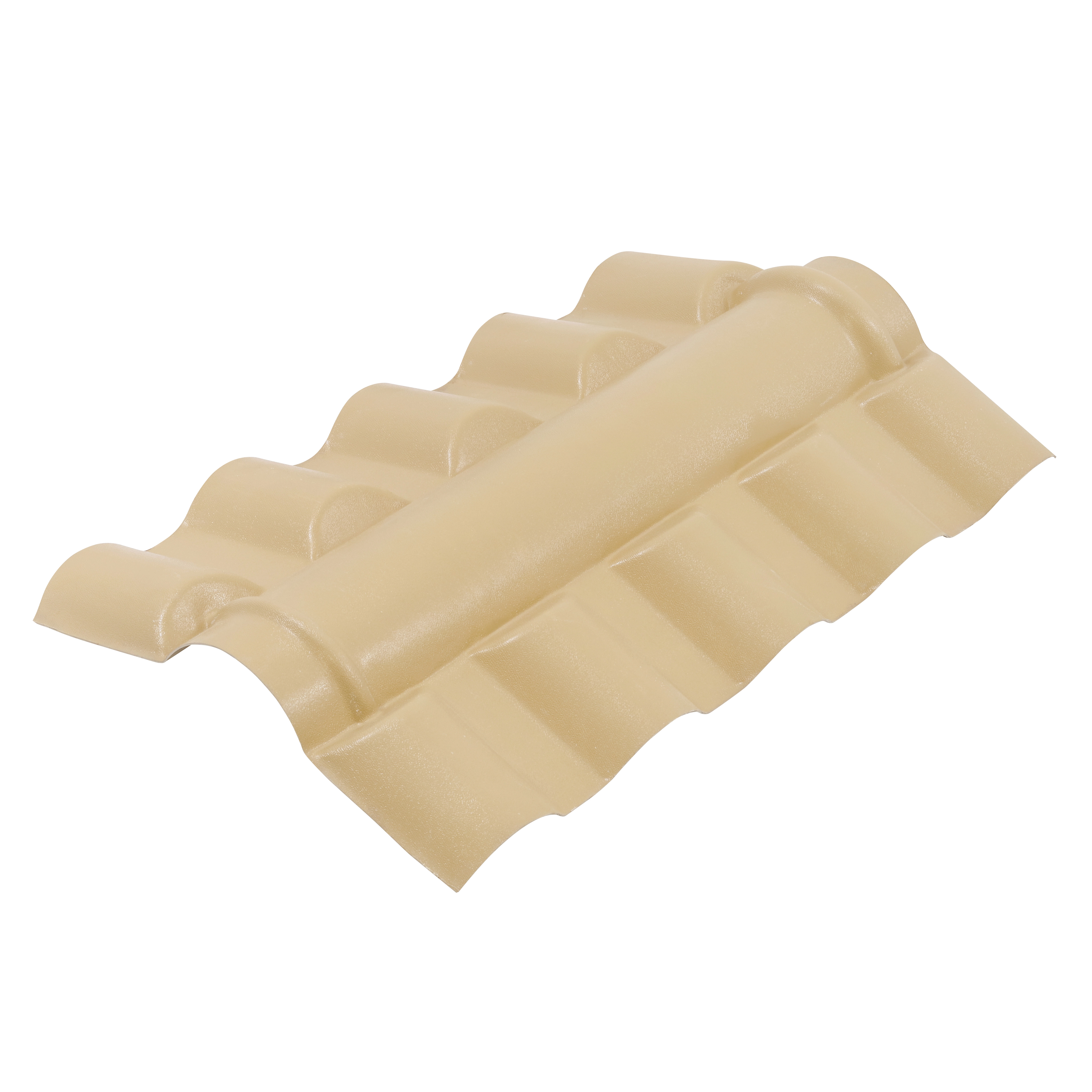 Telha de PVC Cumeeira Central Colonial Marfim 56x90cm Precon
