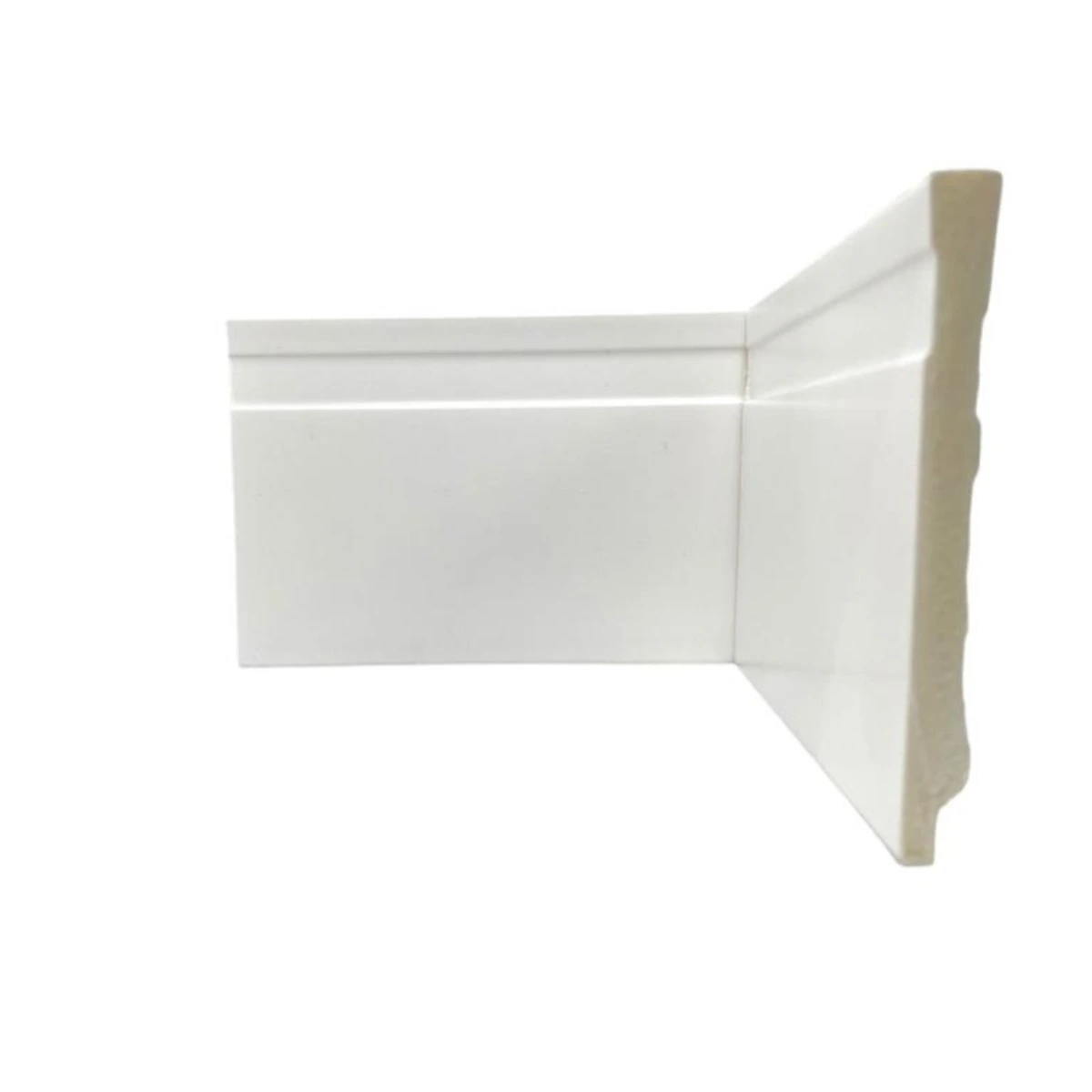 Rodapé De Poliestireno Arquitech Slim 10cm Branco Barra 2,4m