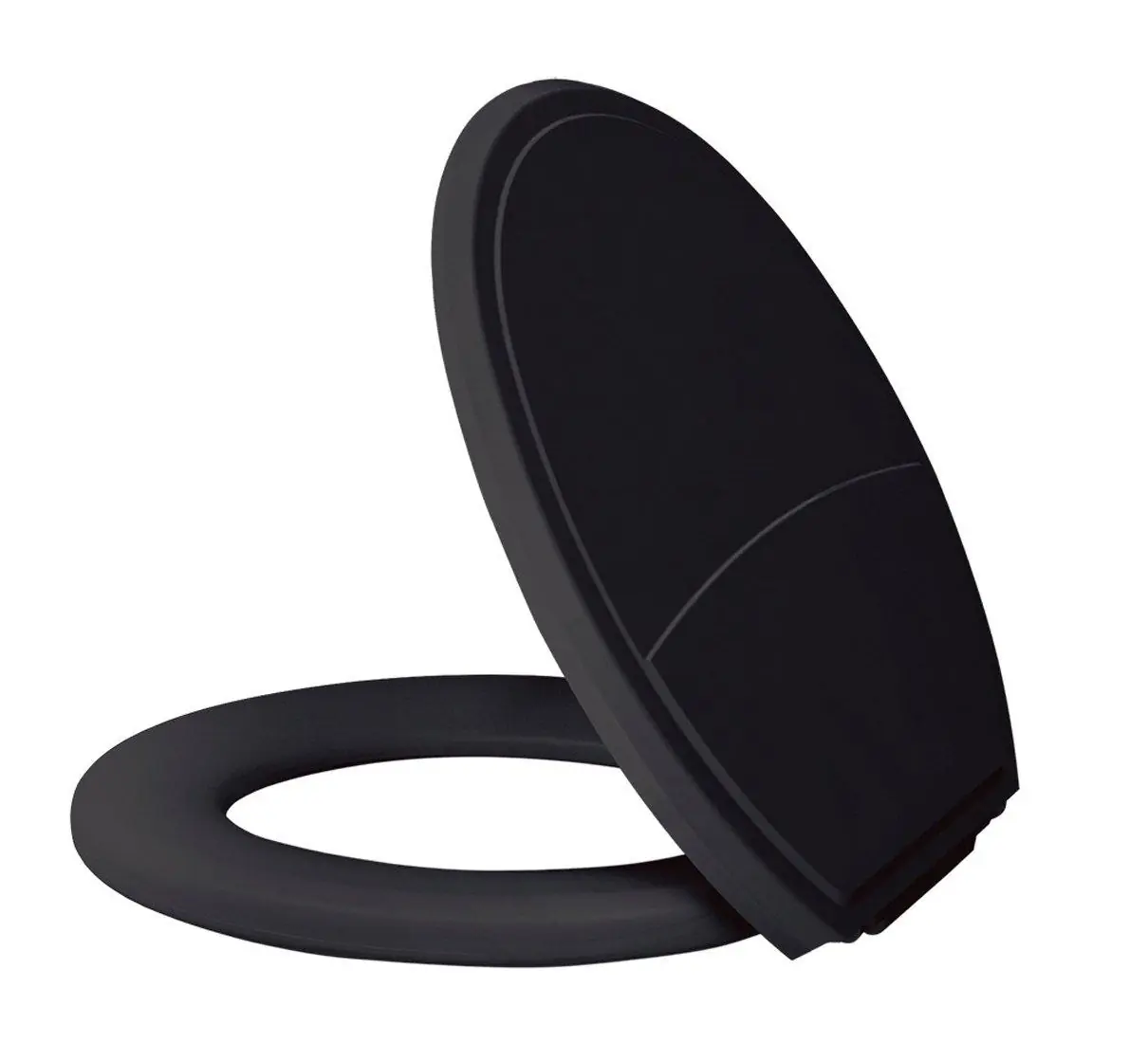 Assento Sanitário Plástico Plus Slim Almofadado Preto, Opção: Preto