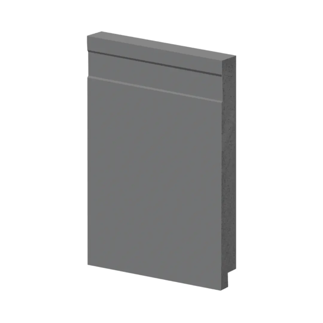Rodapé Poliestireno 15cm Frisado Cinza 51015cz Arquitech