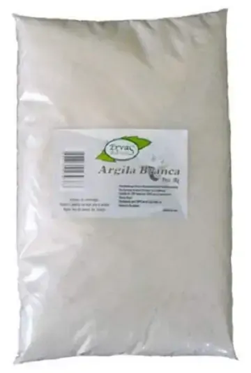 Argila Branca 1kg Ervas E Raizes
