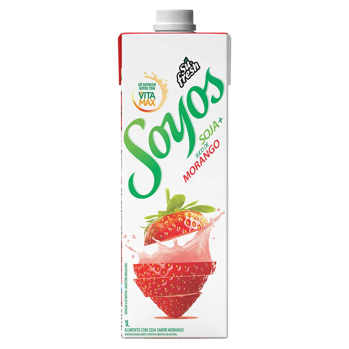 Bebida à Base de Soja Sabor Morango Sufresh Soyos 1 Litro