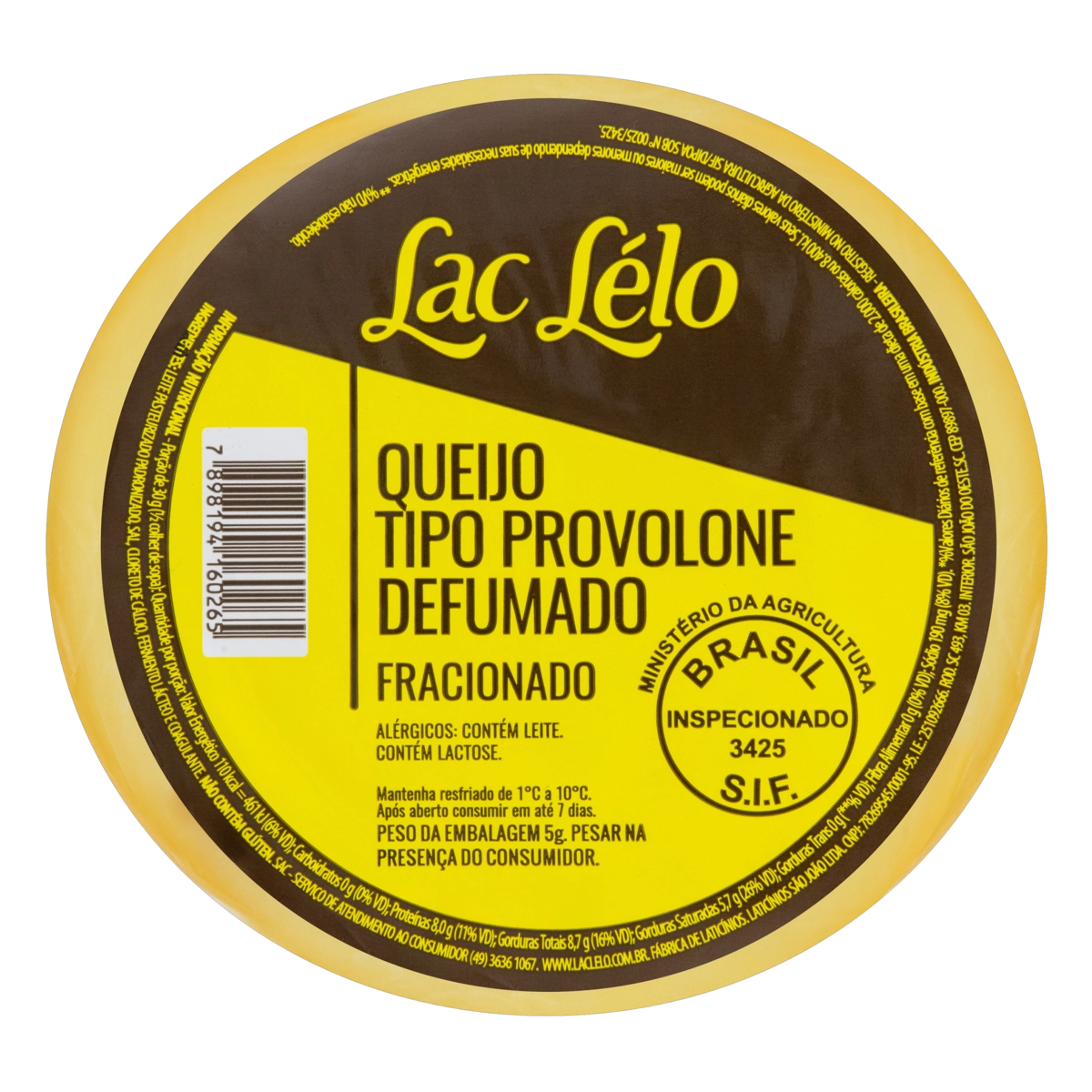 Queijo Provolone Defumado Fracionado Lac Lélo