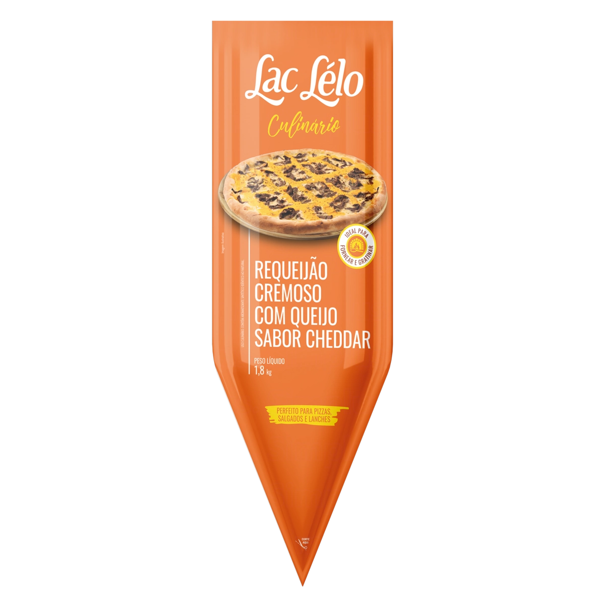 Requeijão Cremoso Com Queijo Cheddar Uso Culinário Lac Lélo Bisnaga 1,8kg