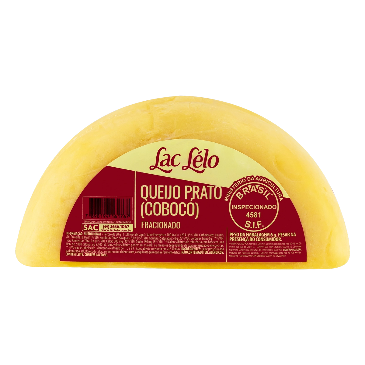 Queijo Prato Cobocó Fracionado Cruzília