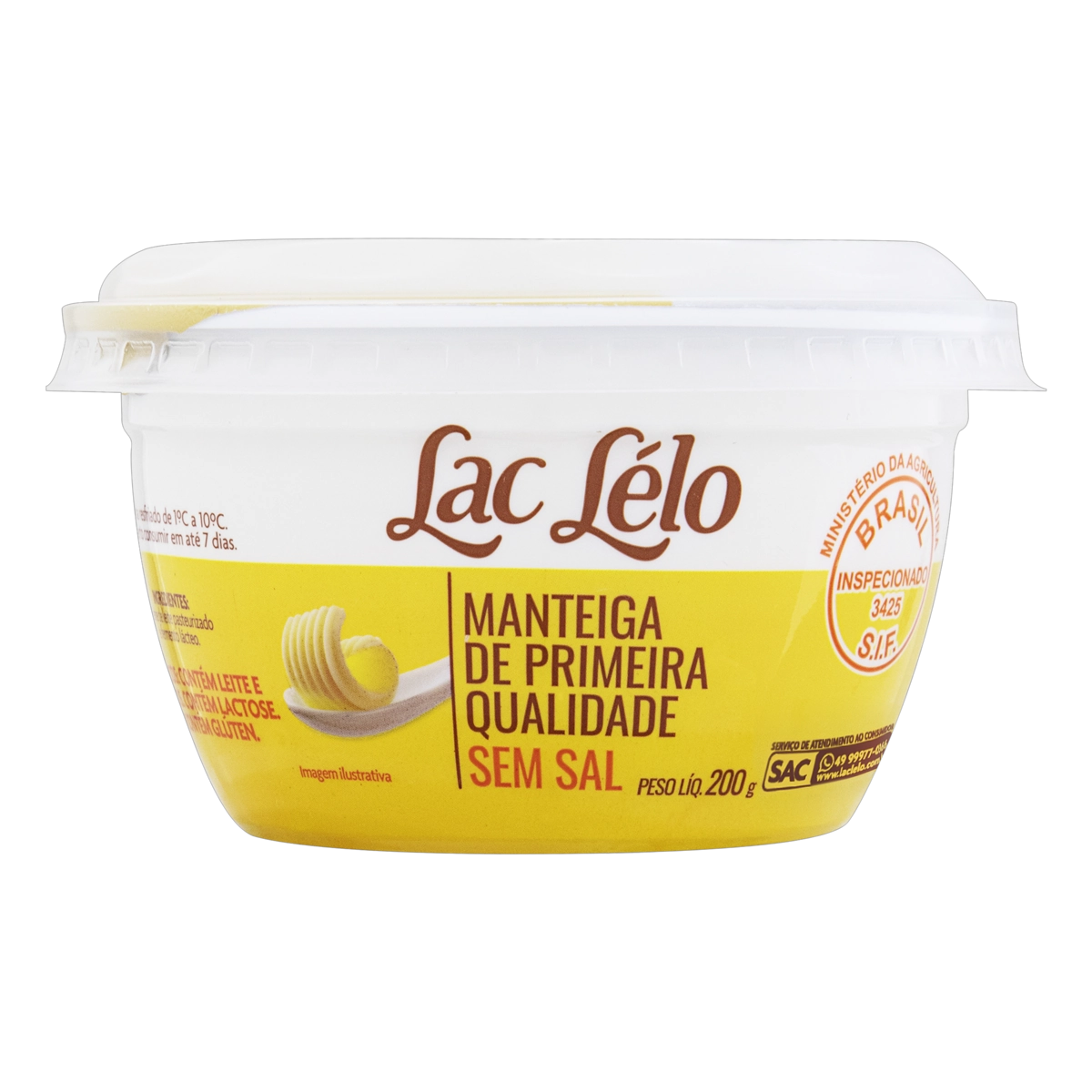 Manteiga Sem Sal Lac Lélo Pote 200g