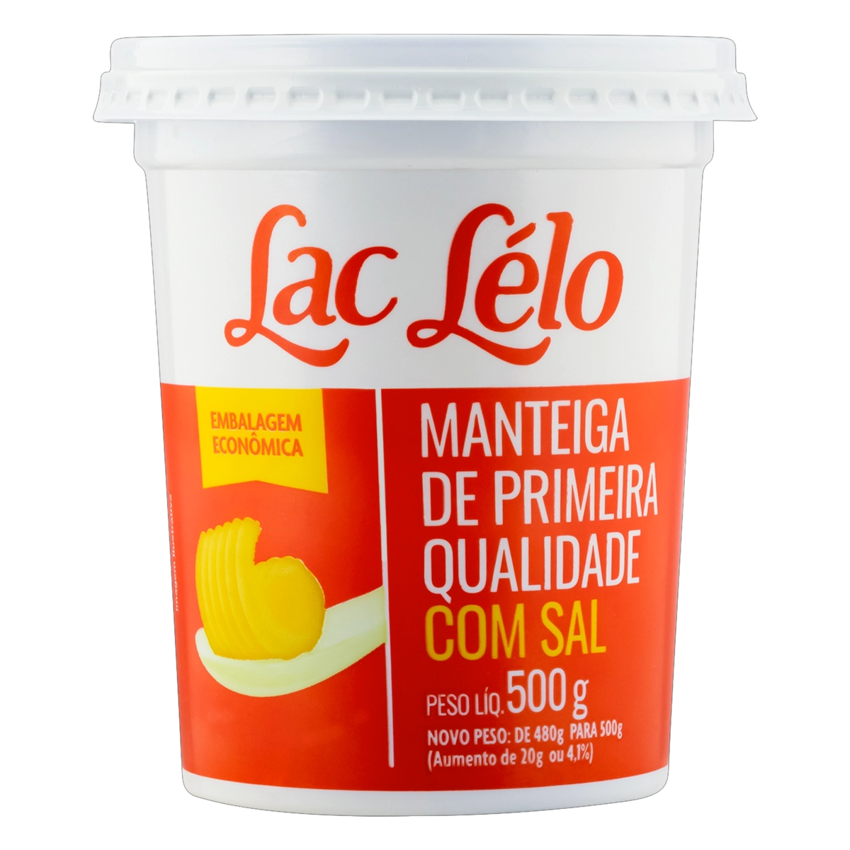 Manteiga De Primeira Qualidade Com Sal Lac Lélo Pote 500g Embalagem Econômica