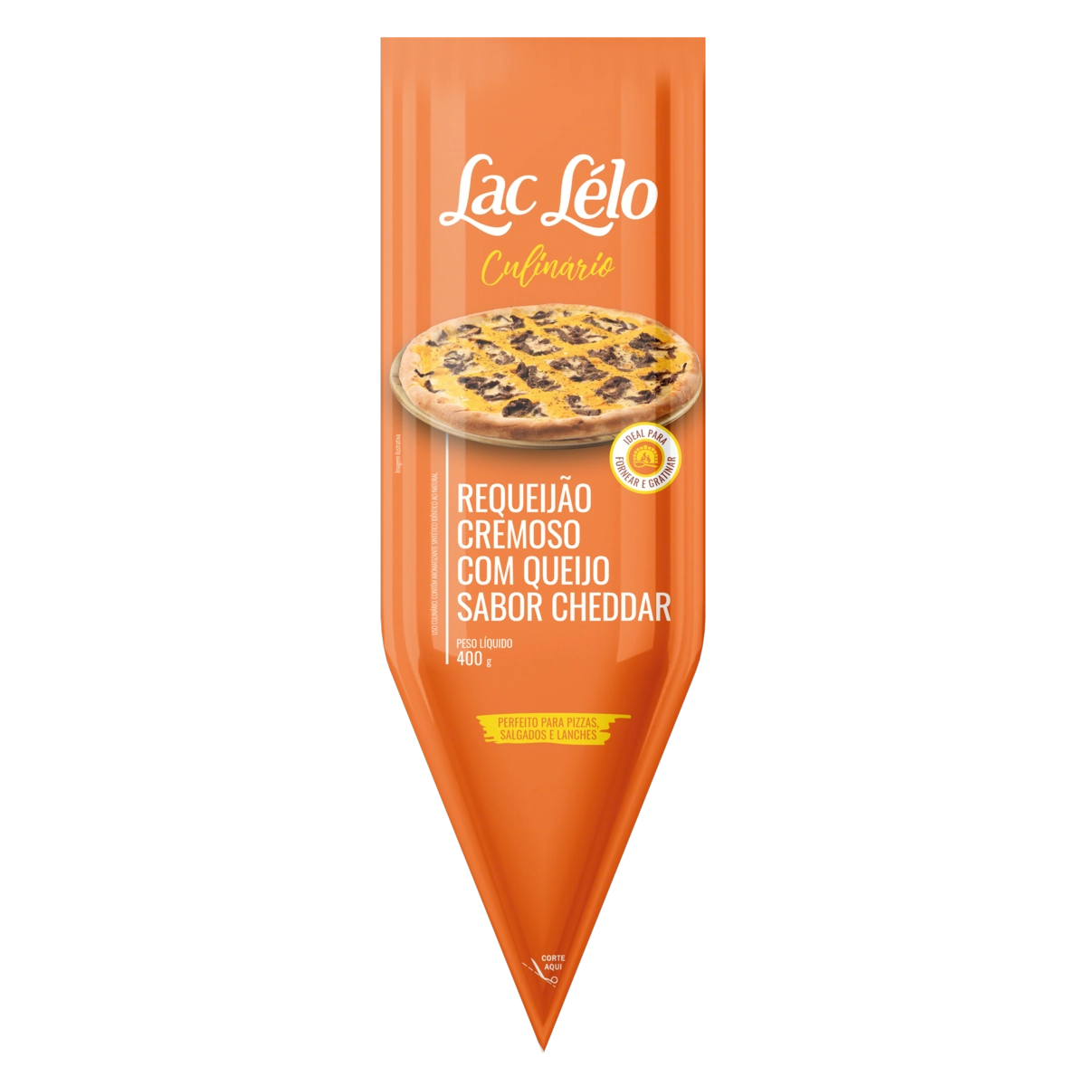 Requeijão Cremoso Com Queijo Cheddar Uso Culinário Lac Lélo Bisnaga 400g