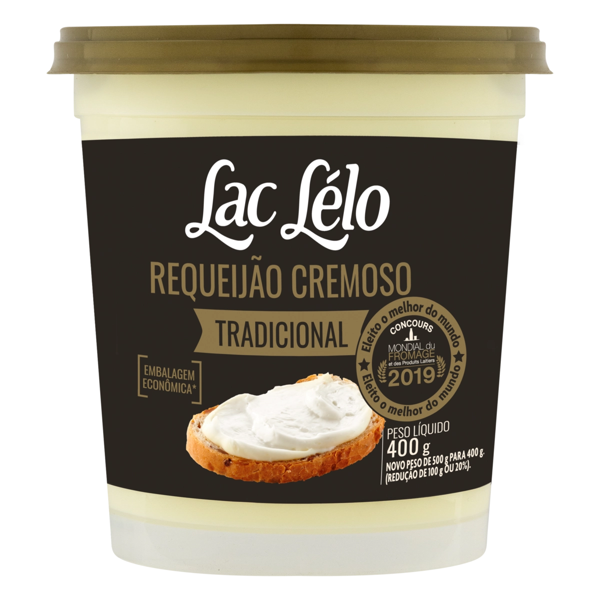Requeijão Cremoso Tradicional Lac Lélo Pote 400g Embalagem Econômica