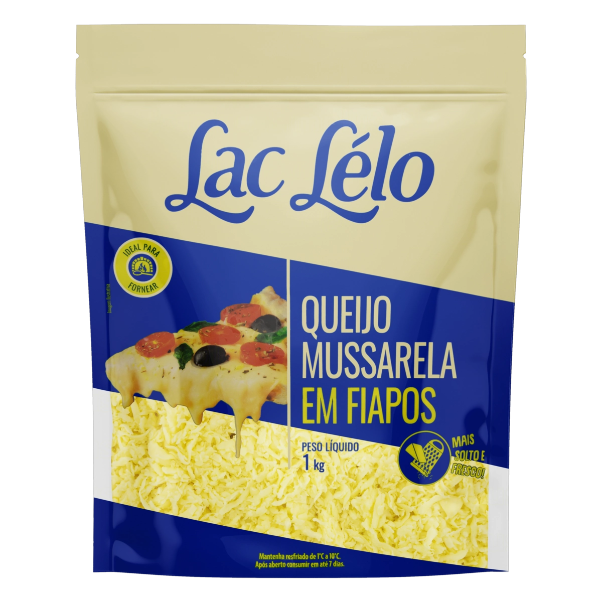 Queijo Mussarela Em Fiapos Lac Lélo 1kg