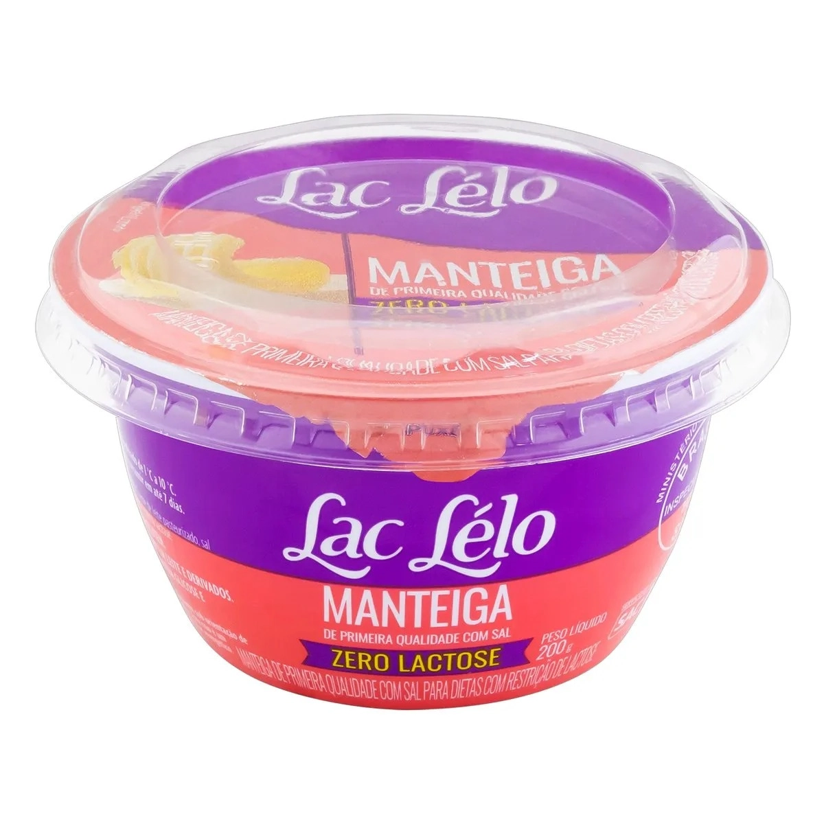 Manteiga De Primeira Qualidade Com Sal Zero Lactose Lac Lélo Pote 200g